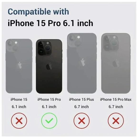 Ring Stand Case for iPhone 15 Pro 6.1” Magnetic Charging Rotatable Kickstand - Picture 3 of 10